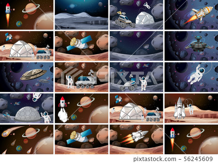 Set of mars space scenes Set of mars space scenes 56245609