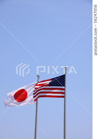 Flag of Japan and the United States Flag of Japan and the United States 56247056