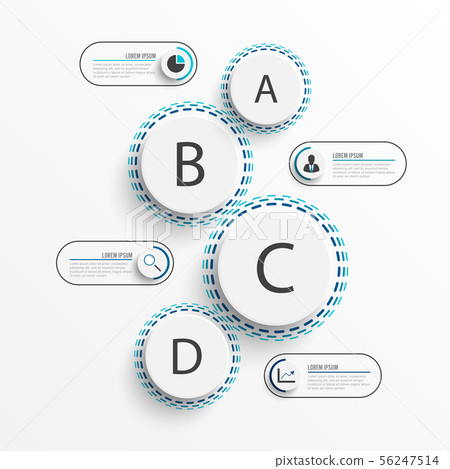 Abstract elements of graph infographic template 56247514