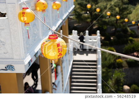 yellow lantern hang on a temple yellow lantern hang on a temple 56248519
