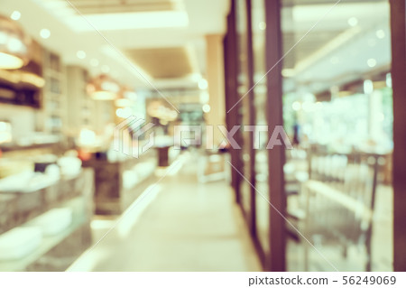 Abstract blur and defocused restaurant buffet and coffee shop cafe interior 56249069