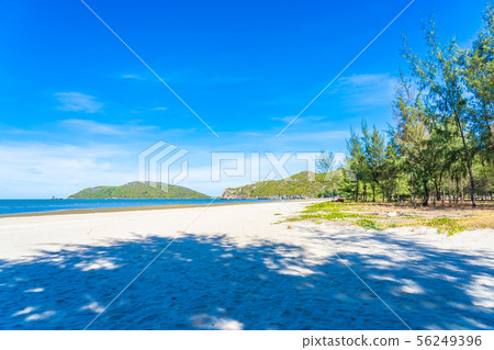 Beautiful outdoor tropical nature landscape of sea ocean and beach in pranburi Beautiful outdoor tropical nature landscape of sea ocean and beach in pranburi 56249396