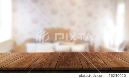 Wood table in modern home room decoration. Wood table in modern home room decoration. 56250020
