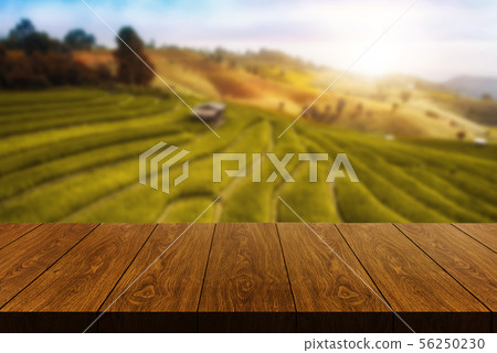 Wood table in autumn landscape with empty space. Wood table in autumn landscape with empty space. 56250230