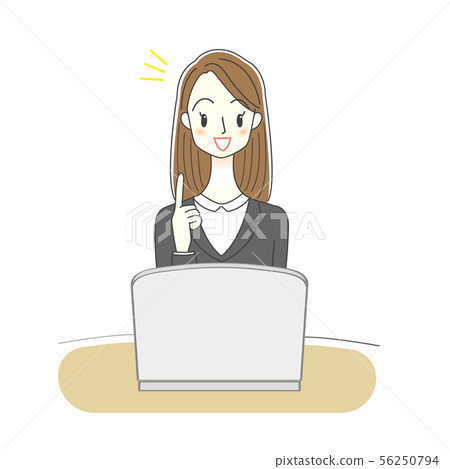 女商人計算機例證 女商人計算機例證 56250794