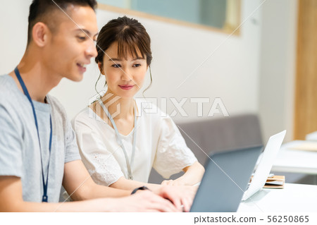 Business image Male employee Female employee Business image Male employee Female employee 56250865