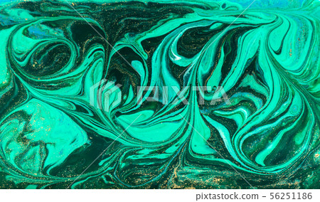 Green marbling pattern. Beautiful abstract background. Green marbling pattern. Beautiful abstract background. 56251186