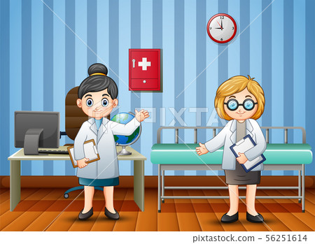 Cartoon doctor and nurse in the hospital Cartoon doctor and nurse in the hospital 56251614