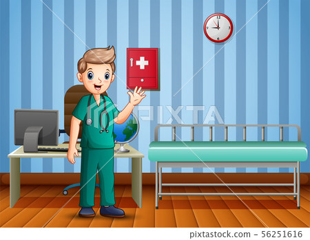 Man medical doctor clinics hospital interior Man medical doctor clinics hospital interior 56251616