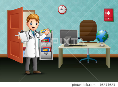 Young doctor is in with his office 56251623