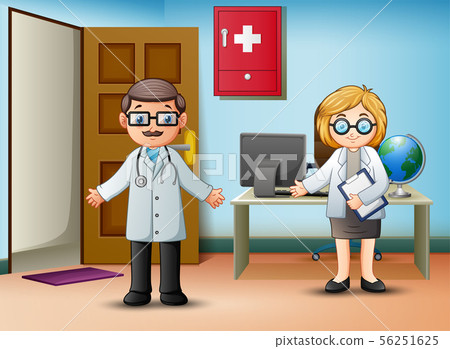 Male and female doctors are in the medical office Male and female doctors are in the medical office 56251625