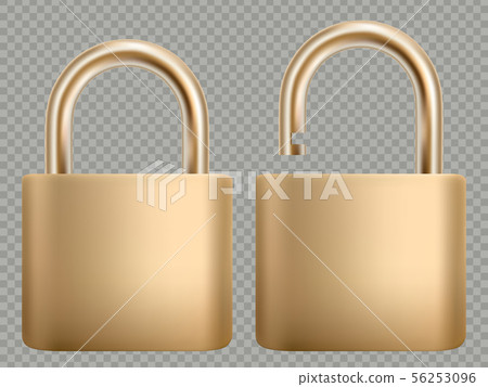 Padlock icon set. Steel and gold lock for protection privacy, web and mobile apps. Isoated on Padlock icon set. Steel and gold lock for protection privacy, web and mobile apps. Isoated on 56253096