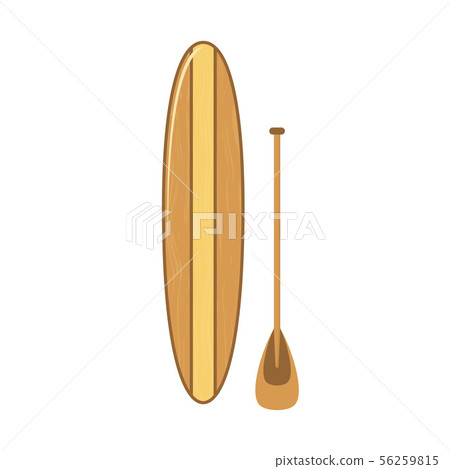 Surfboard with Wooden Texture Surfer Equipment. Vector Surfboard with Wooden Texture Surfer Equipment. Vector 56259815