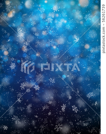 Fallen defocused light and snowflakes. Winter dark background template. EPS 10 Fallen defocused light and snowflakes. Winter dark background template. EPS 10 56261739