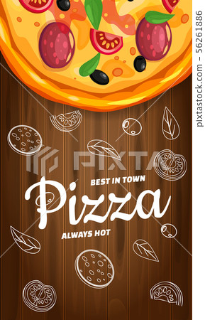 Pizza Pizzeria Italian Template Vertical Flyer Stock Illustration