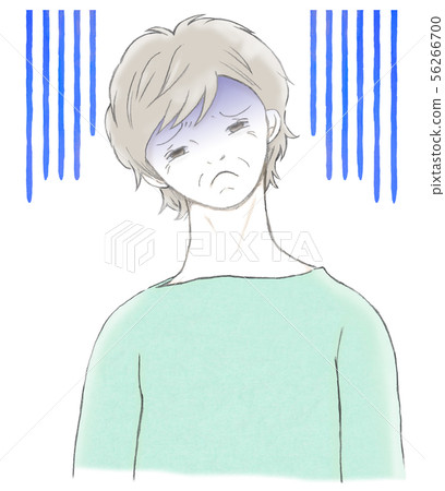 有藍色面孔的資深婦女 56266700