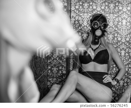 gas mask fashion photography