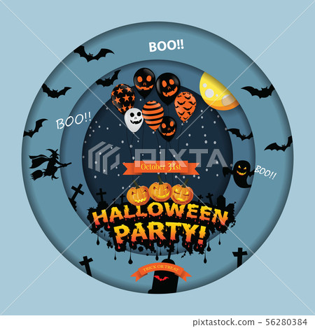 Happy Halloween festive abstract background. 56280384