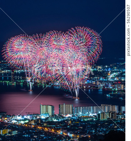 Lake Biwa fireworks from the Yumigaoka Observatory Lake Biwa fireworks from the Yumigaoka Observatory 56290507