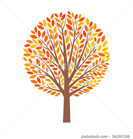Abstract Autumn Tree with leaves 56291506