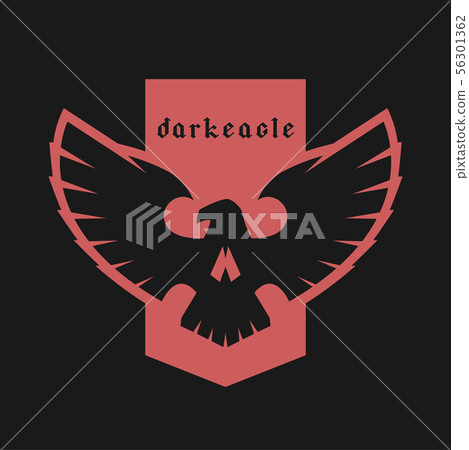 Eagle skull emblem, symbol on a dark background. Vector illustration. Eagle skull emblem, symbol on a dark background. Vector illustration. 56301362