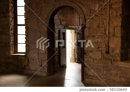 Door to a patio in a prison 56310649