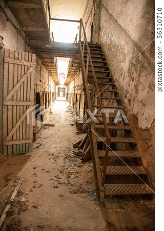 Prison corridor in disrepair 56310710