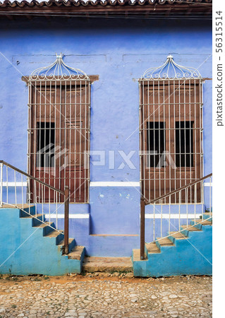 Colorful traditional houses in the colonial town 56315514
