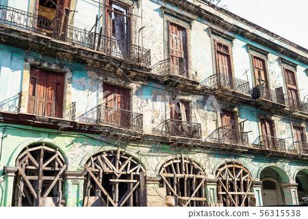 Old living colorful houses in the center of 56315538