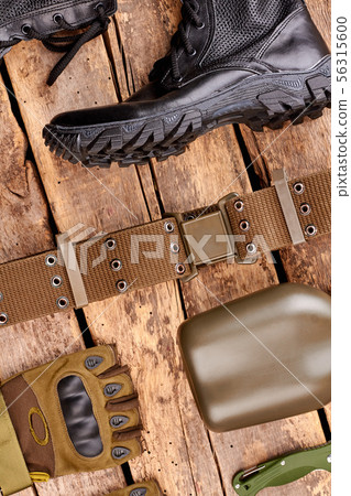 Set of soldiers equipment. Set of soldiers equipment. 56315600