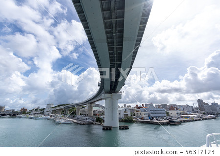 Tomari Ohashi looking up from Okinawa ferry Tomari Ohashi looking up from Okinawa ferry 56317123