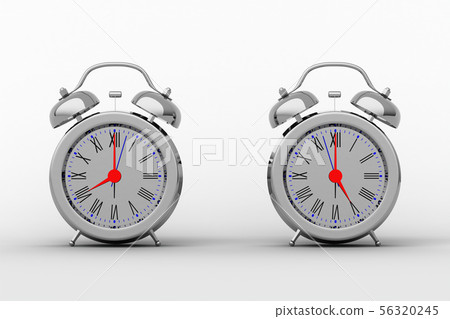 3DCG of two watches showing working hours 3DCG of two watches showing working hours 56320245