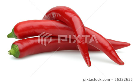 Fresh red peppers isolated on white Fresh red peppers isolated on white 56322635