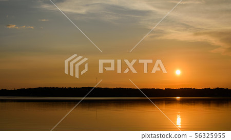 Sunset on the lake. 56325955