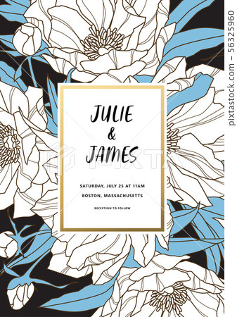 Vintage Wedding Invitation template 56325960