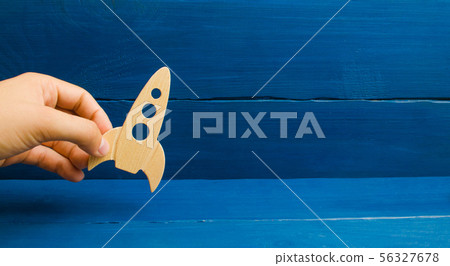Space camp. Blue wooden background. Space camp. Blue wooden background. 56327678