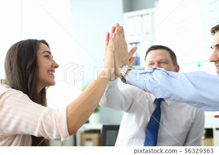 Smart business team in office Smart business team in office 56329363