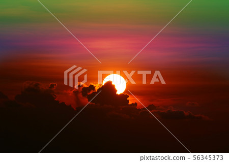 multicolor heap sunset cloud and sun on sky multicolor heap sunset cloud and sun on sky 56345373