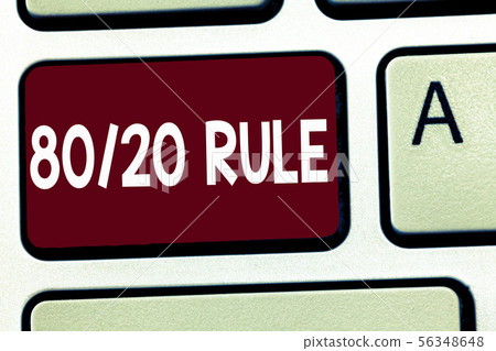 Writing note showing 80 20 Rule. Business photo 56348648