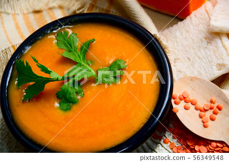 Pumpkin cream soup. Pumpkin cream soup. 56349548