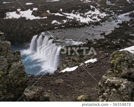 View of the river from the Thjofafoss waterfall 56359878