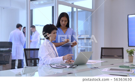 Medical concept. The doctors are working in chaos 56363630