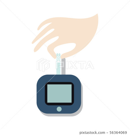 World Diabetes Day symbol. Awareness medical infographic design element. Hand with blood from finger World Diabetes Day symbol. Awareness medical infographic design element. Hand with blood from finger 56364069