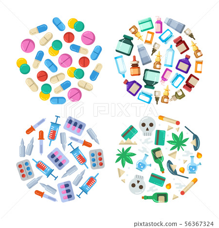 Medicine cartoon pill, drug, table, antibiotics, medication 56367324