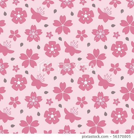 Pink blossom flowers seamless pattern design 56370805