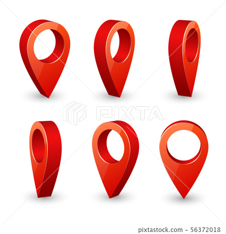 Map pointer 3d pin. Location symbols vector set isolated on white background Map pointer 3d pin. Location symbols vector set isolated on white background 56372018