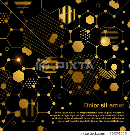 Golden honeycomb abstract geometric background template 56374925