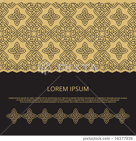 Golden celtic knots banner template 56377856