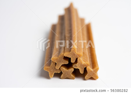 Dog food on white background 56380282