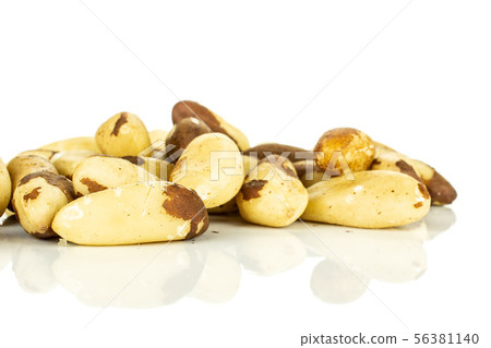 Unshelled brazil nut isolated on white Unshelled brazil nut isolated on white 56381140